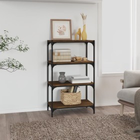 Plywood and steel bookshelf in brown oak color, 60x33x100 cm. by vidaXL, Bookcases and shelves - Ref: Foro24-819331, Price: 5...