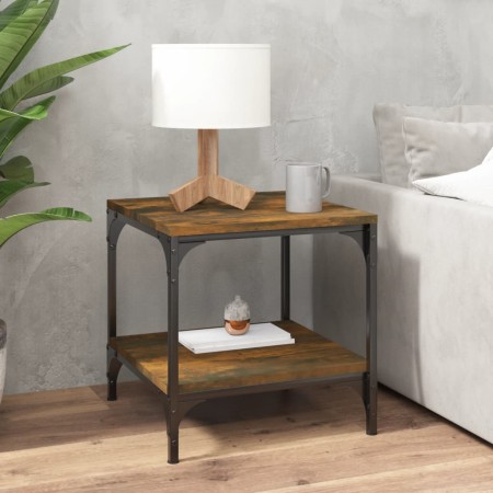 Mesa auxiliar madera contrachapada roble ahumado 40x40x40 cm de vidaXL, Mesas de centro - Ref: Foro24-819381, Precio: 38,54 €...