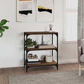 Brown oak plywood and steel shelf 60x33x70.5 cm by vidaXL, Bookcases and shelves - Ref: Foro24-819326, Price: 42,87 €, Discou...