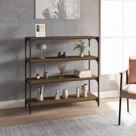 Brown oak plywood and steel shelving 100x33x100 cm by vidaXL, Bookcases and shelves - Ref: Foro24-819361, Price: 80,99 €, Dis...