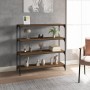 Brown oak plywood and steel shelving 100x33x100 cm by vidaXL, Bookcases and shelves - Ref: Foro24-819361, Price: 80,16 €, Dis...