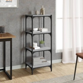 Sonoma gray plywood and steel shelving 40x33x100 cm by vidaXL, Bookcases and shelves - Ref: Foro24-819315, Price: 46,90 €, Di...