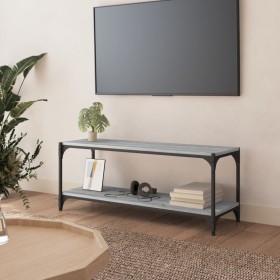 TV-Möbel Sperrholz und Sonoma grauer Stahl 100x33x41 cm von vidaXL, TV-Möbel - Ref: Foro24-819350, Preis: 40,45 €, Rabatt: %