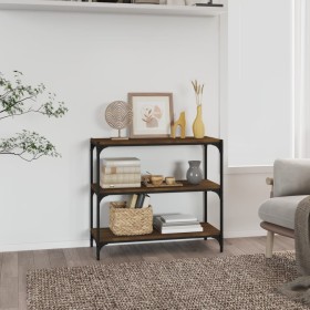 Brown oak plywood and steel shelf 80x33x70.5 cm by vidaXL, Bookcases and shelves - Ref: Foro24-819341, Price: 55,58 €, Discou...