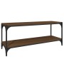 Brown oak plywood and steel TV cabinet 100x33x41 cm by vidaXL, TV Furniture - Ref: Foro24-819351, Price: 46,39 €, Discount: %