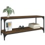 Brown oak plywood and steel TV cabinet 100x33x41 cm by vidaXL, TV Furniture - Ref: Foro24-819351, Price: 46,39 €, Discount: %