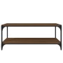 Brown oak plywood and steel TV cabinet 100x33x41 cm by vidaXL, TV Furniture - Ref: Foro24-819351, Price: 46,39 €, Discount: %