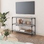 Sonoma gray plywood and steel shelving 100x33x70.5 cm by vidaXL, Bookcases and shelves - Ref: Foro24-819355, Price: 58,52 €, ...