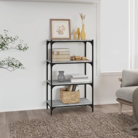 Sonoma gray plywood and steel shelving 60x33x100 cm by vidaXL, Bookcases and shelves - Ref: Foro24-819330, Price: 52,99 €, Di...