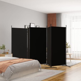 Biombo divisor de 5 paneles de tela negro 433x180 cm de vidaXL, Divisores de ambientes - Ref: Foro24-350269, Precio: 87,99 €,...