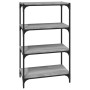 Sonoma gray plywood and steel shelving 60x33x100 cm by vidaXL, Bookcases and shelves - Ref: Foro24-819330, Price: 52,09 €, Di...