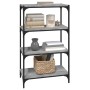 Sonoma gray plywood and steel shelving 60x33x100 cm by vidaXL, Bookcases and shelves - Ref: Foro24-819330, Price: 52,09 €, Di...