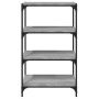 Sonoma gray plywood and steel shelving 60x33x100 cm by vidaXL, Bookcases and shelves - Ref: Foro24-819330, Price: 52,09 €, Di...