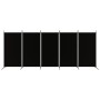 Divider screen with 5 black fabric panels 433x180 cm by vidaXL, Room dividers - Ref: Foro24-350269, Price: 80,10 €, Discount: %