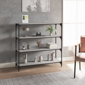 Sonoma gray plywood and steel shelving 100x33x100 cm by vidaXL, Bookcases and shelves - Ref: Foro24-819360, Price: 70,39 €, D...