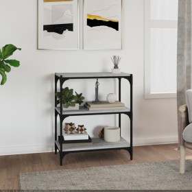 Plywood and gray Sonoma steel shelf 60x33x70.5 cm by vidaXL, Bookcases and shelves - Ref: Foro24-819325, Price: 44,17 €, Disc...