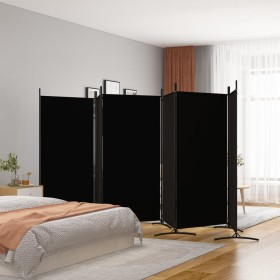 Biombo divisor de 6 paneles de tela negro 520x180 cm de vidaXL, Divisores de ambientes - Ref: Foro24-350273, Precio: 127,06 €...