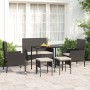 6-teiliges Gartenmöbel-Set und schwarze Kissen aus synthetischem Rattan von vidaXL, Gartensets - Ref: Foro24-319508, Preis: 2...