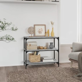 Sonoma gray plywood and steel shelving 80x33x70.5 cm by vidaXL, Bookcases and shelves - Ref: Foro24-819340, Price: 44,98 €, D...