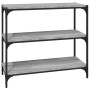 Sonoma gray plywood and steel shelving 80x33x70.5 cm by vidaXL, Bookcases and shelves - Ref: Foro24-819340, Price: 45,00 €, D...