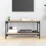 TV stand made of Sonoma oak plywood and steel, measuring 80x33x41 cm. by vidaXL, TV Furniture - Ref: Foro24-819333, Price: 45...