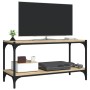 TV stand made of Sonoma oak plywood and steel, measuring 80x33x41 cm. by vidaXL, TV Furniture - Ref: Foro24-819333, Price: 45...