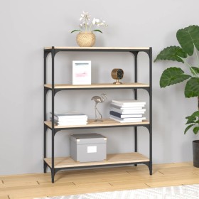 Sonoma oak plywood and steel shelving 80x33x100 cm by vidaXL, Bookcases and shelves - Ref: Foro24-819343, Price: 61,99 €, Dis...