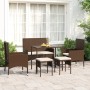 6-teiliges Gartenmöbel-Set und braune synthetische Rattankissen von vidaXL, Gartensets - Ref: Foro24-319507, Preis: 214,78 €,...