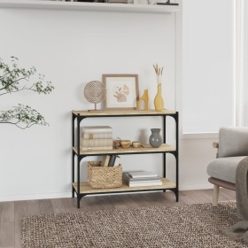 Plywood and Sonoma oak steel shelving unit 80x33x70.5 cm by vidaXL, Bookcases and shelves - Ref: Foro24-819338, Price: 55,99 ...