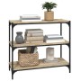 Plywood and Sonoma oak steel shelving unit 80x33x70.5 cm by vidaXL, Bookcases and shelves - Ref: Foro24-819338, Price: 55,99 ...