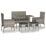 Set de muebles de jardín 6 pzas y cojines ratán sintético gris de vidaXL, Conjuntos de jardín - Ref: Foro24-319509, Precio: 2...