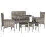 Set de muebles de jardín 6 pzas y cojines ratán sintético gris de vidaXL, Conjuntos de jardín - Ref: Foro24-319509, Precio: 2...