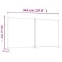 Biombo divisor de 2 paneles de tela marrón 348x180 cm de vidaXL, Divisores de ambientes - Ref: Foro24-350275, Precio: 45,31 €...