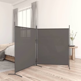 Biombo divisor de 2 paneles de tela gris antracita 348x180 cm de vidaXL, Divisores de ambientes - Ref: Foro24-350276, Precio:...