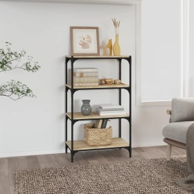 Sonoma oak plywood and steel shelving 60x33x100 cm by vidaXL, Bookcases and shelves - Ref: Foro24-819328, Price: 57,99 €, Dis...