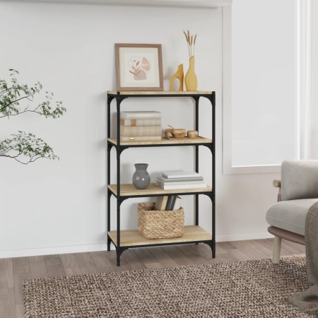 Regal aus Sonoma-Eichensperrholz und Stahl, 60 x 33 x 100 cm von vidaXL, Bücherregale und Regale - Ref: Foro24-819328, Preis:...