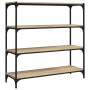 Sonoma oak plywood and steel shelving 100x33x100 cm by vidaXL, Bookcases and shelves - Ref: Foro24-819358, Price: 66,25 €, Di...