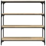 Regal aus Sonoma-Eichensperrholz und Stahl, 100 x 33 x 100 cm von vidaXL, Bücherregale und Regale - Ref: Foro24-819358, Preis...