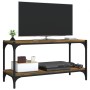 Smoked oak plywood and steel TV cabinet 80x33x41 cm by vidaXL, TV Furniture - Ref: Foro24-819334, Price: 46,03 €, Discount: %