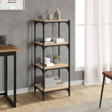 Sonoma oak plywood and steel shelving 40x33x100 cm by vidaXL, Bookcases and shelves - Ref: Foro24-819313, Price: 51,12 €, Dis...