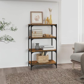 Plywood and smoked oak steel shelving 60x33x100 cm by vidaXL, Bookcases and shelves - Ref: Foro24-819329, Price: 57,99 €, Dis...