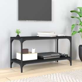 Plywood and black steel TV cabinet 80x33x41 cm by vidaXL, TV Furniture - Ref: Foro24-819332, Price: 47,48 €, Discount: %