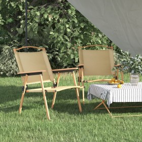 Camping chairs 2 pcs beige Oxford fabric 54x55x78 cm by vidaXL, Garden chairs - Ref: Foro24-319484, Price: 92,26 €, Discount: %