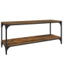 Smoked oak plywood and steel TV cabinet 100x33x41 cm by vidaXL, TV Furniture - Ref: Foro24-819349, Price: 47,11 €, Discount: %