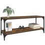 Smoked oak plywood and steel TV cabinet 100x33x41 cm by vidaXL, TV Furniture - Ref: Foro24-819349, Price: 47,11 €, Discount: %