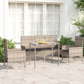 4-piece garden furniture set and gray synthetic rattan cushions by vidaXL, Garden sets - Ref: Foro24-319505, Price: 203,74 €,...