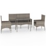 Set de muebles de jardín 4 pzas y cojines ratán sintético gris de vidaXL, Conjuntos de jardín - Ref: Foro24-319505, Precio: 2...