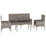 Set de muebles de jardín 4 pzas y cojines ratán sintético gris de vidaXL, Conjuntos de jardín - Ref: Foro24-319505, Precio: 2...