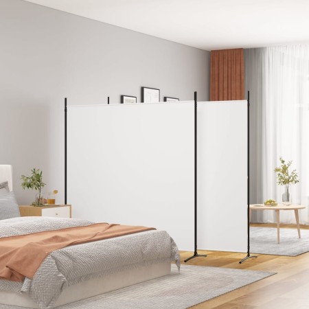 Biombo divisor de 3 paneles de tela blanco 525x180 cm de vidaXL, Divisores de ambientes - Ref: Foro24-350278, Precio: 48,51 €...