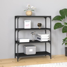 Plywood and black steel shelving 80x33x100 cm by vidaXL, Bookcases and shelves - Ref: Foro24-819342, Price: 70,36 €, Discount: %